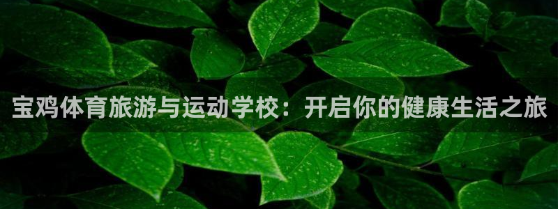 77体育app下载官网：宝鸡体育旅游与运动学校：开启你的健康生活之旅